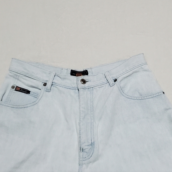 VINTAGE Route 66 Bleached Stone Wash Extra High Rise Cuffed Denim Booty Shorts - Picture 5 of 12